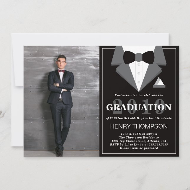 Invitación a la fiesta de graduación, Tuxedo (Anverso)