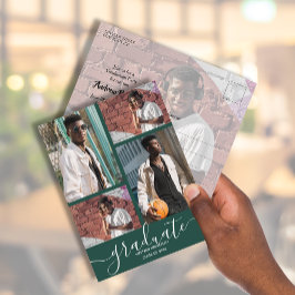 Invitación a la fiesta de graduación verde oscuro