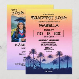 Invitación a la fiesta de graduación VIP Gradfest 
