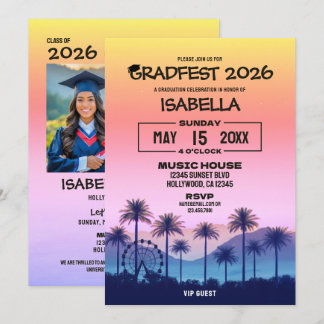 Invitación a la fiesta de graduación VIP Gradfest 