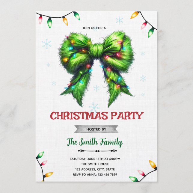 Invitación a la fiesta de Grinchmas (Anverso)