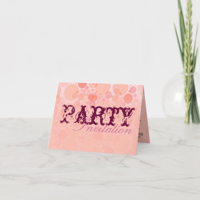Invitación a la fiesta de guijarros rosados (Anverso)
