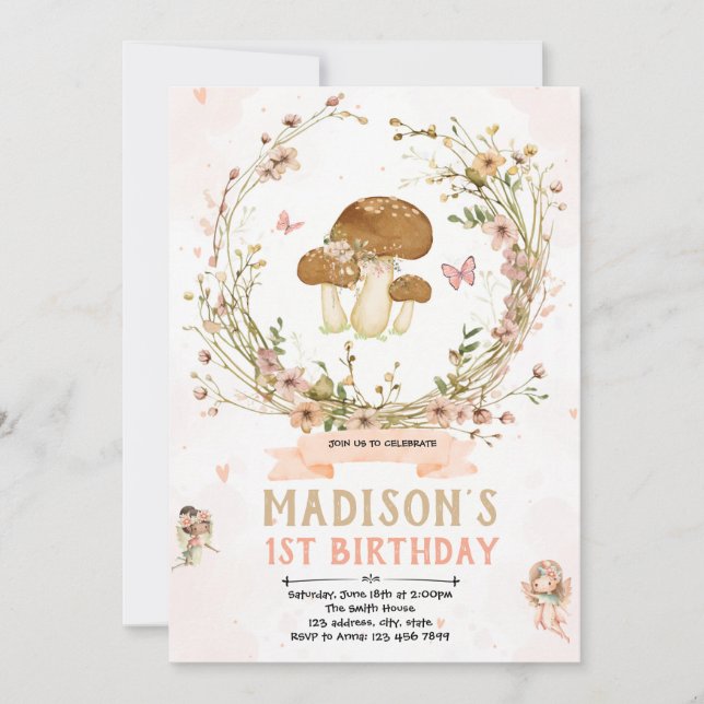 Invitación a la fiesta de hadas silvestres (Anverso)