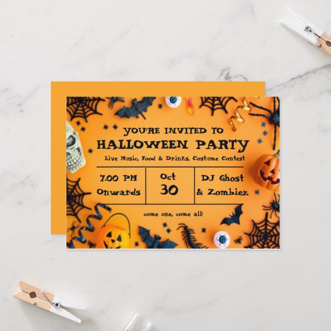 Invitación a la fiesta de Halloween (Anverso/Reverso In Situ)