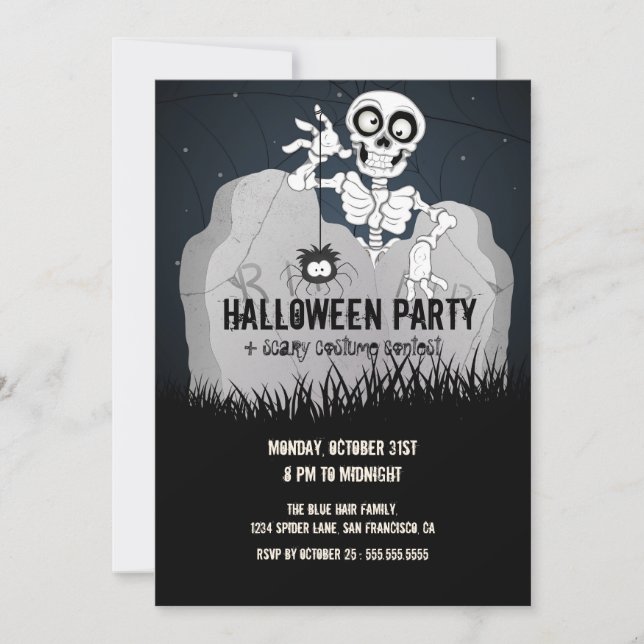 Invitación a la fiesta de Halloween (Anverso)