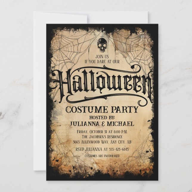 Invitación a la fiesta de Halloween (Anverso)