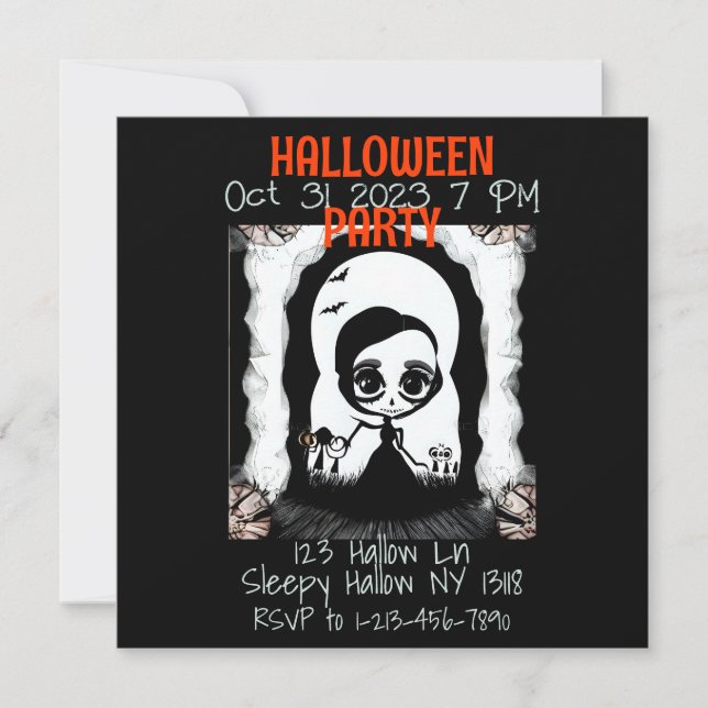 Invitación a la fiesta de Halloween (Anverso)