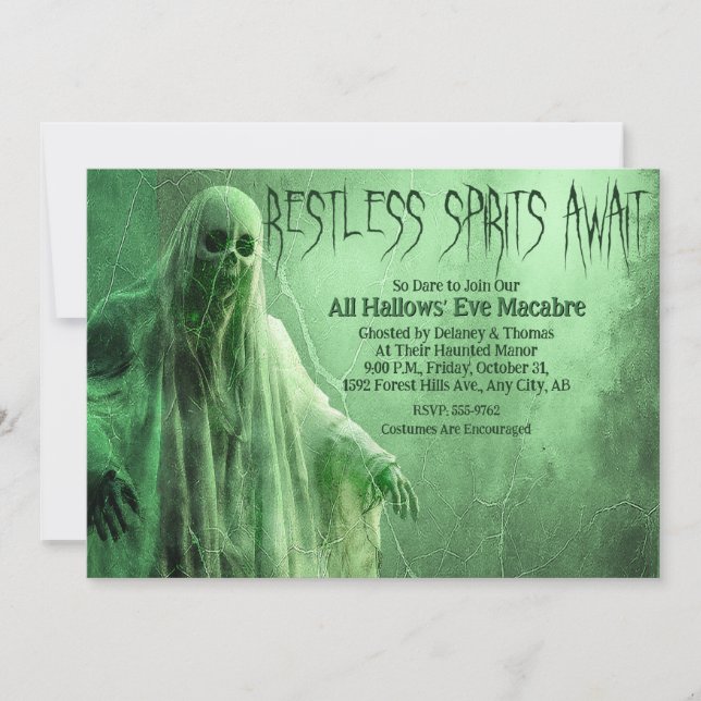 Invitación a la fiesta de Halloween (Anverso)