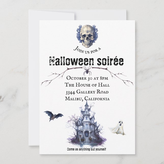 Invitación a la fiesta de Halloween (Anverso)