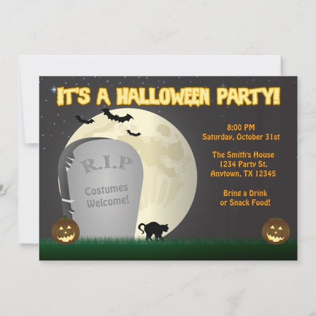 Invitación a la fiesta de Halloween (Anverso)