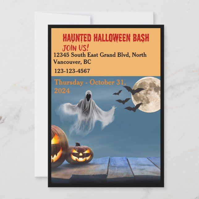 Invitación a la fiesta de Halloween (Anverso)