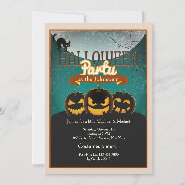 Invitación a la fiesta de Halloween