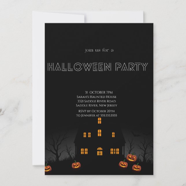 Invitación a la fiesta de Halloween (Anverso)