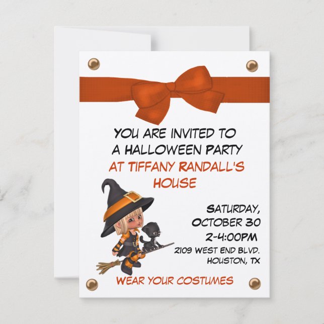 Invitación a la fiesta de Halloween (Anverso)