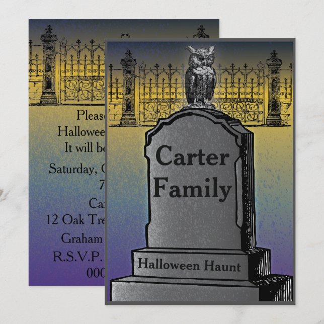 Invitación a la fiesta de Halloween (Anverso / Reverso)