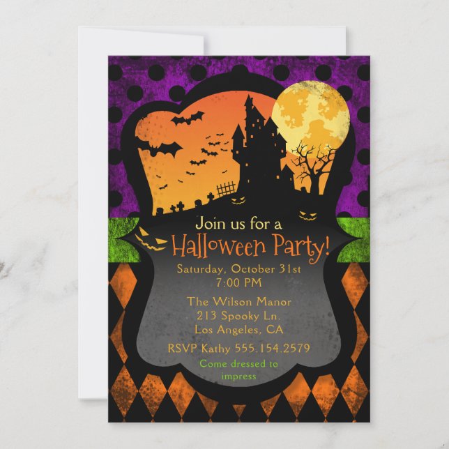 Invitación a la fiesta de Halloween (Anverso)