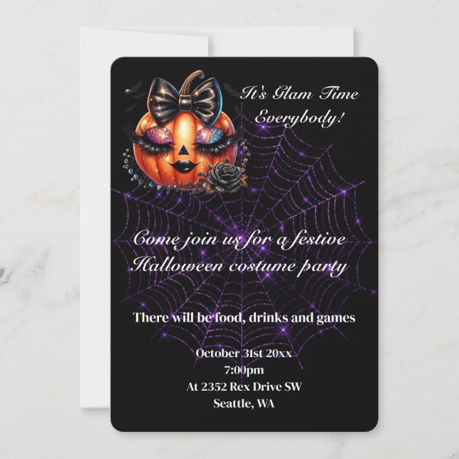 Invitación a la fiesta de Halloween (Anverso)