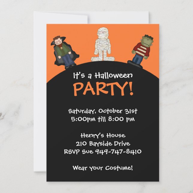 Invitación a la fiesta de Halloween (Anverso)