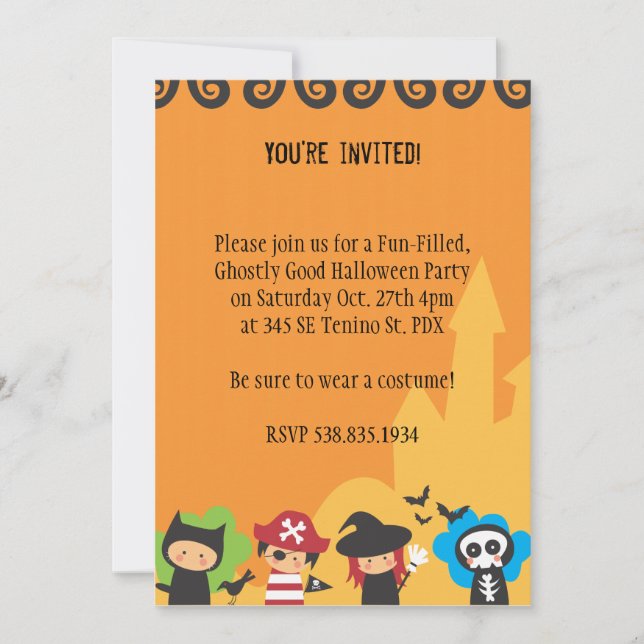 Invitación a la fiesta de Halloween (Anverso)