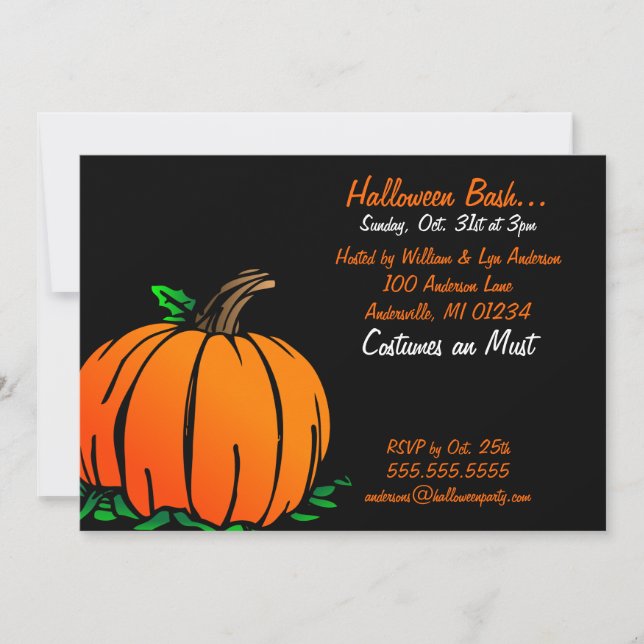 Invitación a la fiesta de Halloween (Anverso)