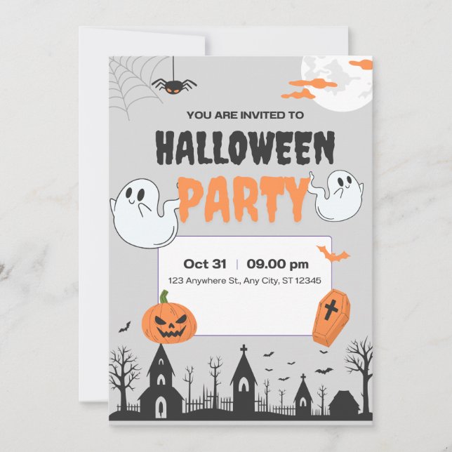 Invitación a la fiesta de Halloween (Anverso)