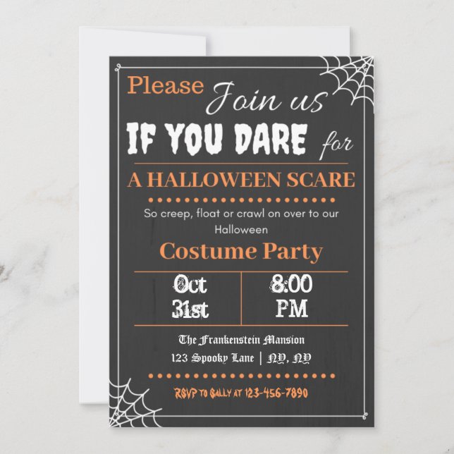 Invitación a la fiesta de Halloween (Anverso)