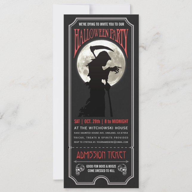 Invitación a la fiesta de Halloween (Anverso)