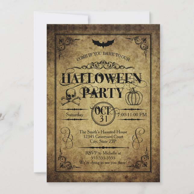 Invitación a la fiesta de Halloween (Anverso)