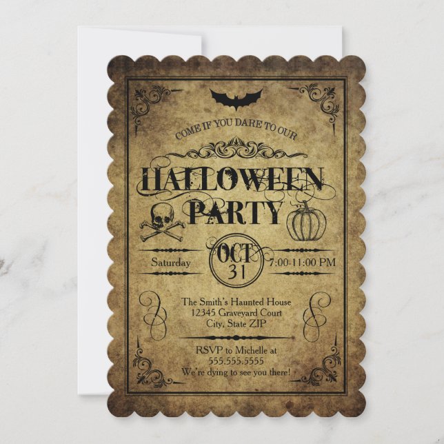 Invitación a la fiesta de Halloween (Anverso)
