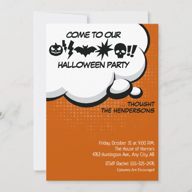 Invitación a la fiesta de Halloween (Anverso)