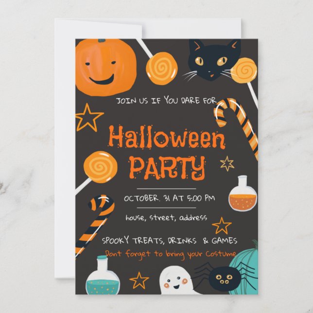 Invitación a la fiesta de Halloween (Anverso)