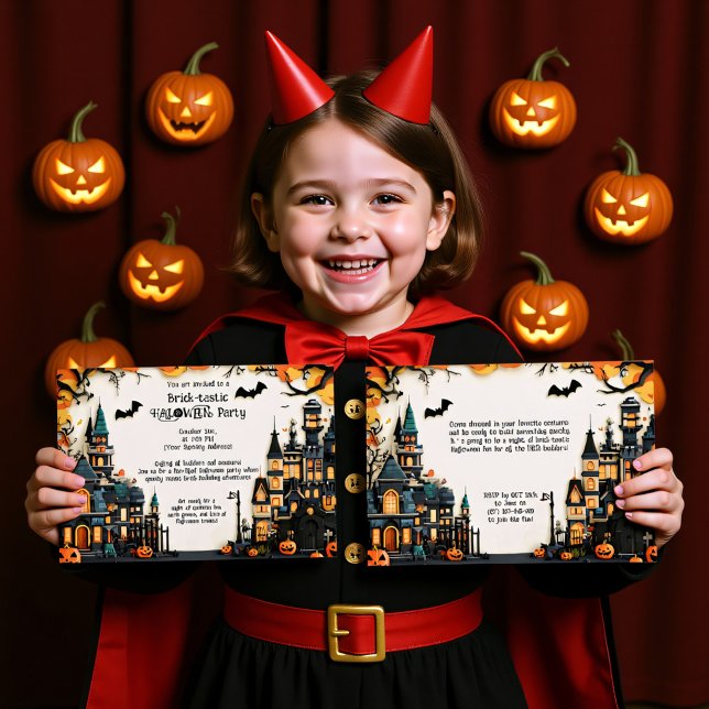 Invitación a la fiesta de HALLOWEEN (Brick-tastic HALLOWEEN Party Invitation)