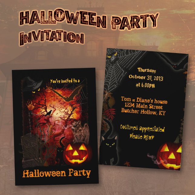 Invitación a la fiesta de Halloween (Subido por el creador)