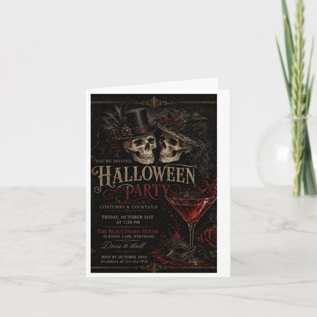 Invitación a la fiesta de Halloween (Anverso)