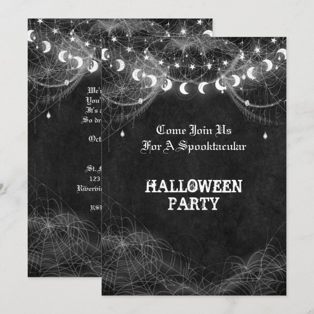 Invitación a la fiesta de Halloween (Anverso / Reverso)
