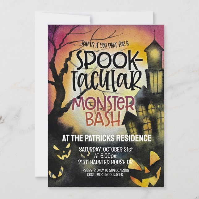 Invitación a la fiesta de Halloween (Anverso)