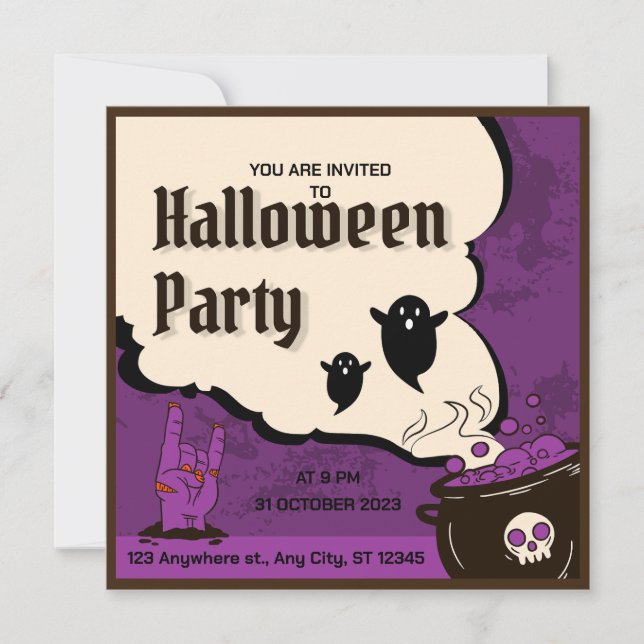 Invitación a la fiesta de Halloween (Anverso)