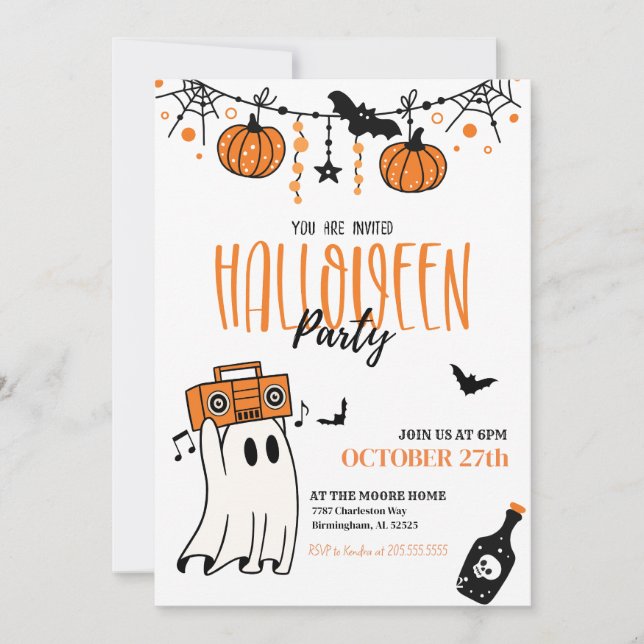 Invitación a la fiesta de Halloween (Anverso)