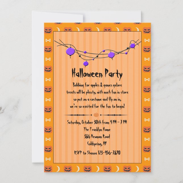 Invitación a la fiesta de Halloween (Anverso)