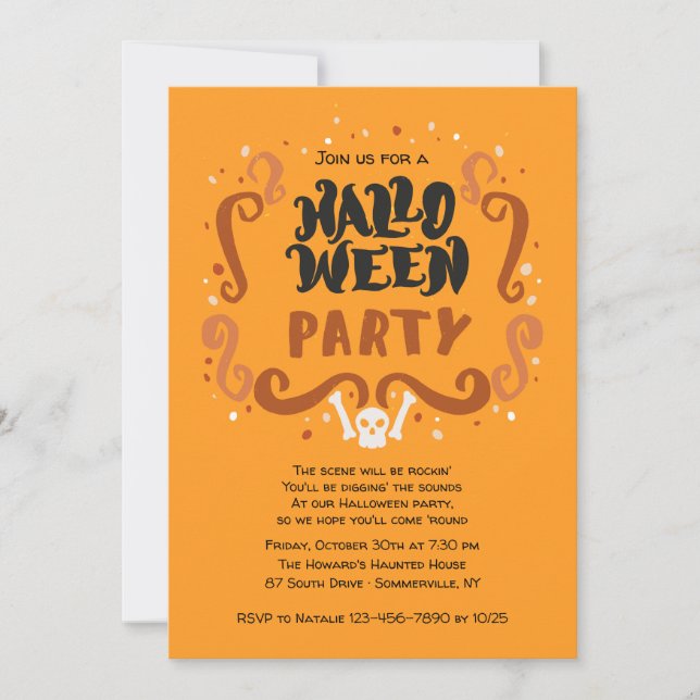Invitación a la fiesta de Halloween (Anverso)