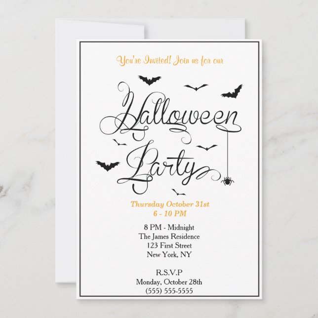 Invitación a la fiesta de Halloween (Anverso)