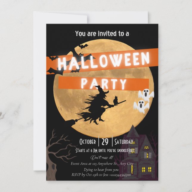 Invitación a la fiesta de Halloween (Anverso)