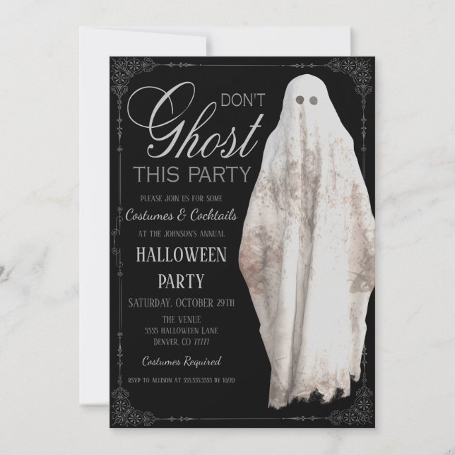 Invitación a la fiesta de Halloween (Anverso)