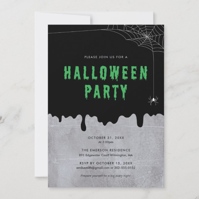 Invitación a la fiesta de Halloween (Anverso)
