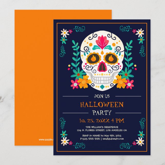 Invitación a la fiesta de Halloween (Anverso / Reverso)