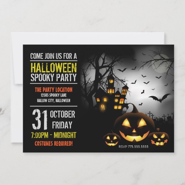Invitación a la fiesta de Halloween (Anverso)