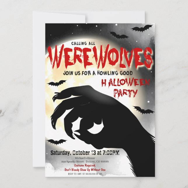 Invitación a la fiesta de Halloween (Anverso)