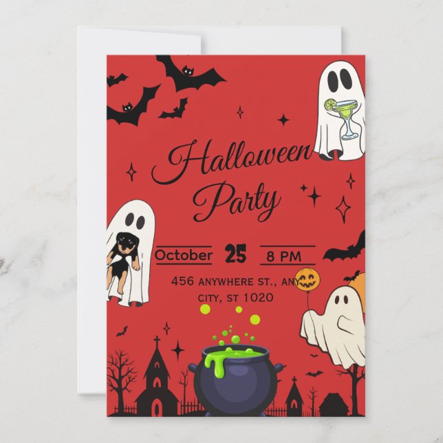 Invitación a la fiesta de Halloween (Anverso)