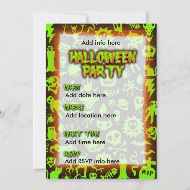 Invitación a la fiesta de Halloween (Anverso)