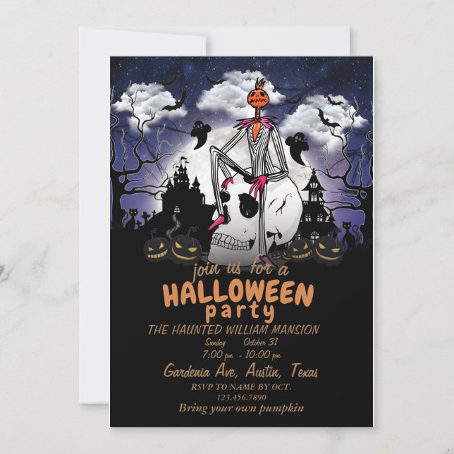 Invitación a la fiesta de Halloween (Anverso)